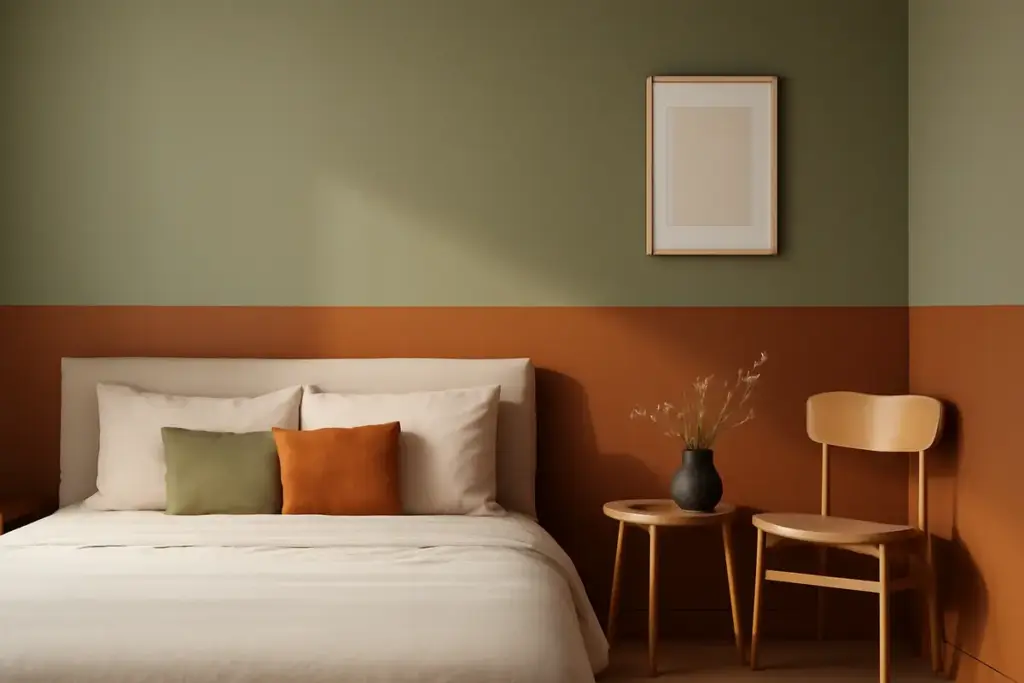 Pareti bicolore in camera da letto: giochi cromatici che ridefiniscono gli spazi
