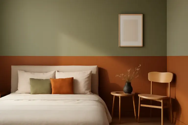 Pareti bicolore in camera da letto: giochi cromatici che ridefiniscono gli spazi